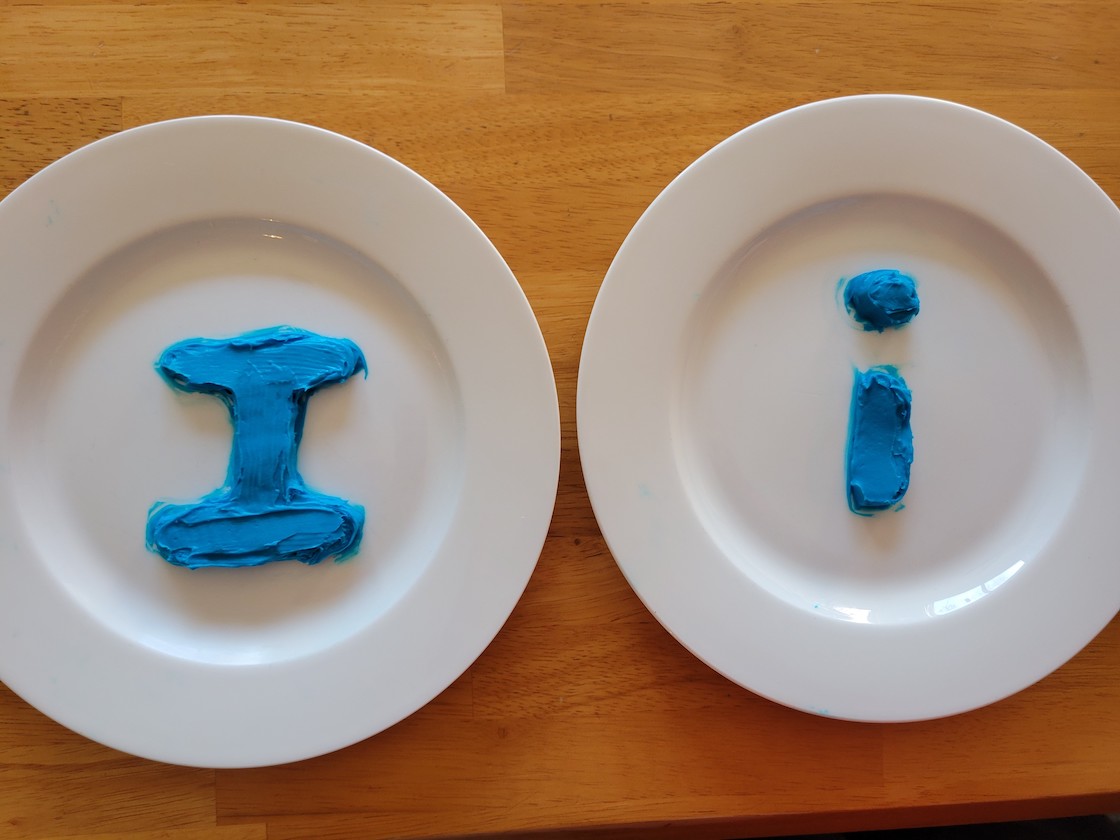 I is for Icing Capital and Lowercase Craft