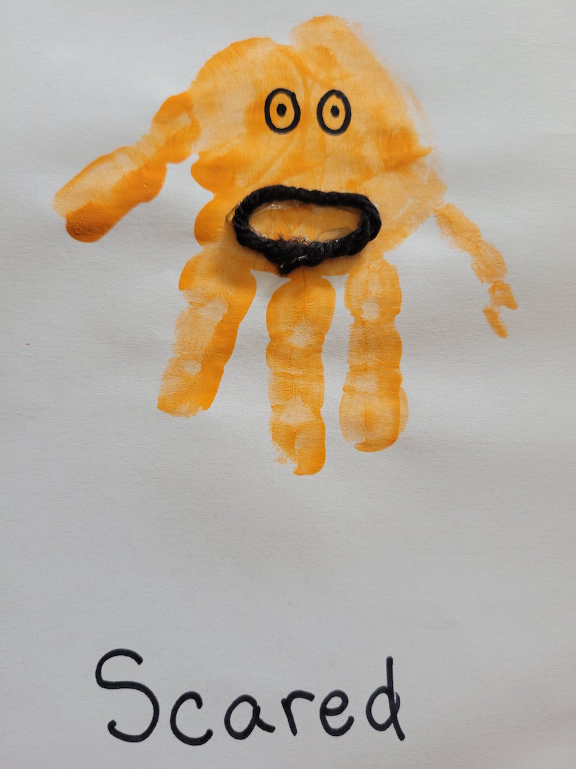 scared handprint craft