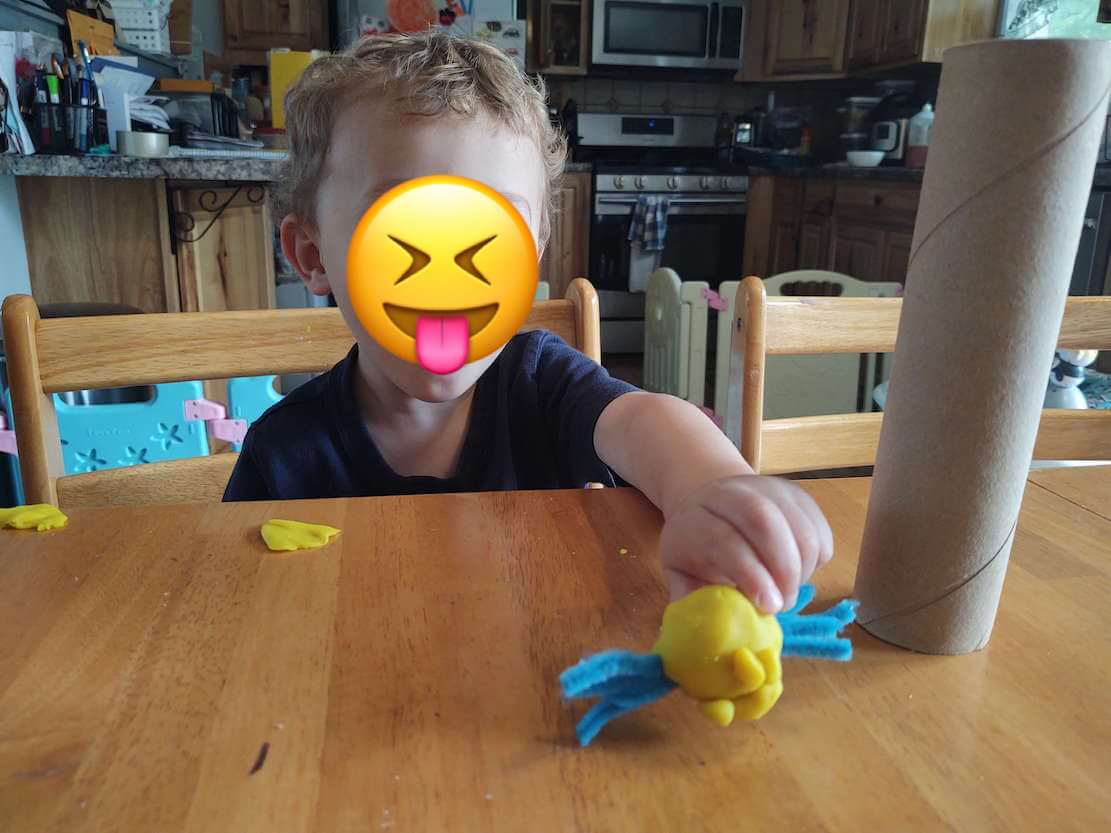 Itsy Bitsy Spider made out of play dough and pipe cleaners