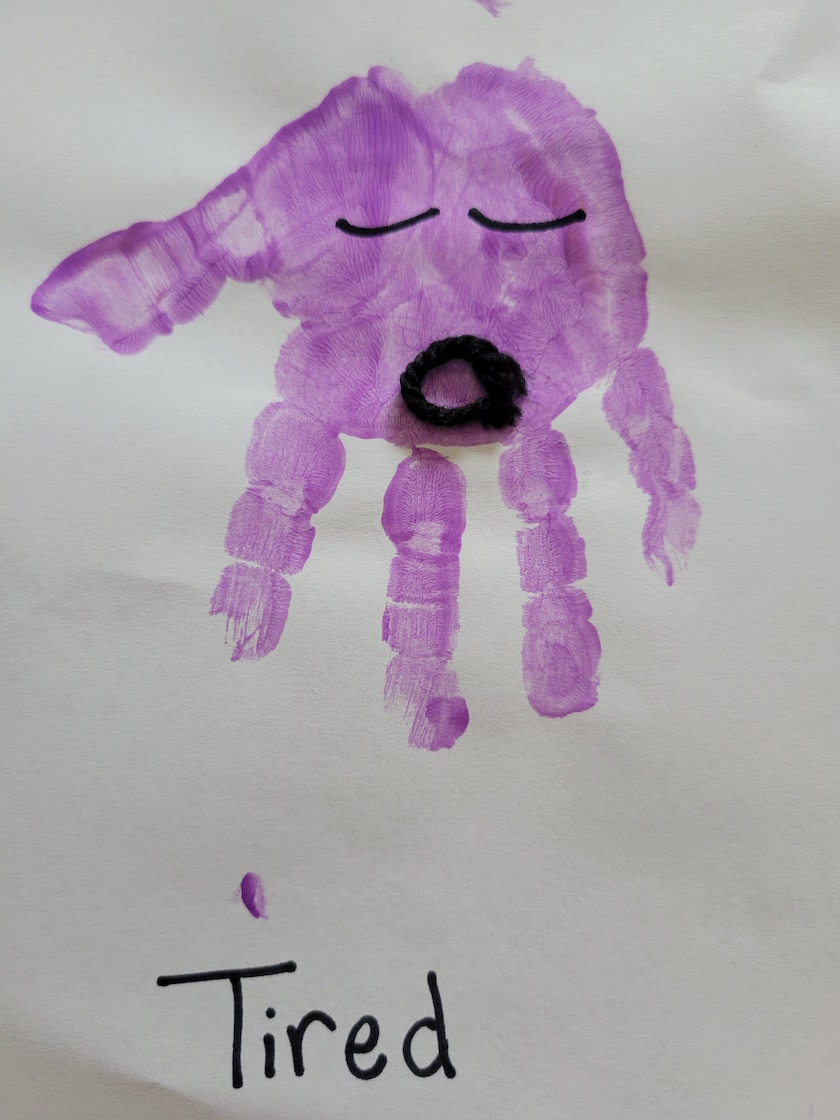 tired handprint craft